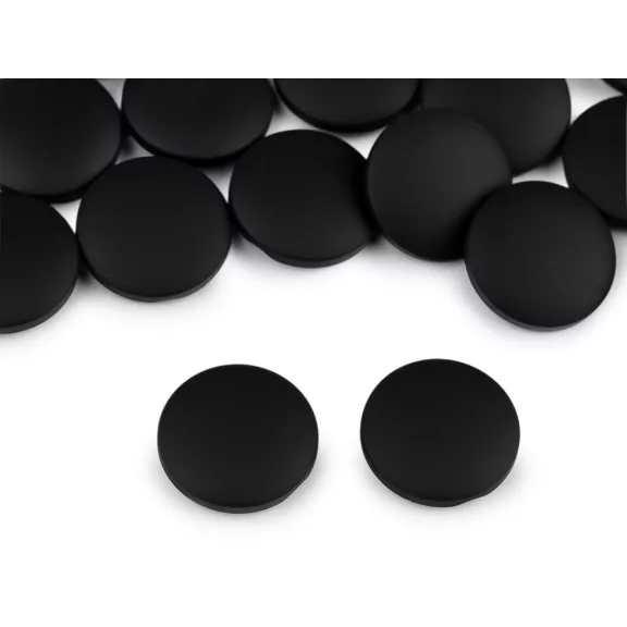 Kabát gomb, zakógomb - bársony hatású 21,8, 25,4 és 30,4 mm - 6 (34") fekete (100 db-os csomagolás) Kabát gomb, zakógomb - bársony hatású 21,8, 25,4 és 30,4 mm - 6 (34") fekete (100 db-os csomagolás)