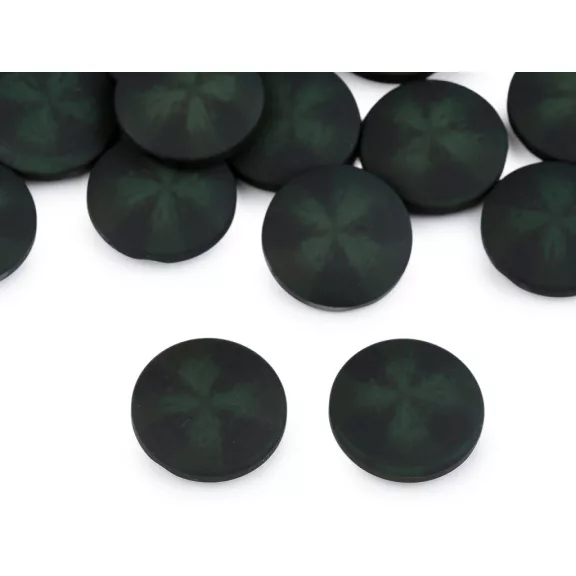 Kabát gomb, zakógomb - bársony hatású 21,8, 25,4 és 30,4 mm - 10 (40") zöld sötét (100 db-os csomagolás) Kabát gomb, zakógomb - bársony hatású 21,8, 25,4 és 30,4 mm - 10 (40") zöld sötét (100 db-os csomagolás)