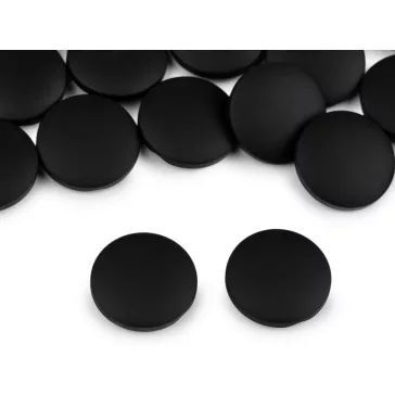   Kabát gomb, zakógomb - bársony hatású 21,8, 25,4 és 30,4 mm - 12 (40") fekete (100 db-os csomagolás)