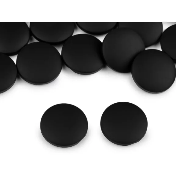 Kabát gomb, zakógomb - bársony hatású 21,8, 25,4 és 30,4 mm - 12 (40") fekete (100 db-os csomagolás) Kabát gomb, zakógomb - bársony hatású 21,8, 25,4 és 30,4 mm - 12 (40") fekete (100 db-os csomagolás)