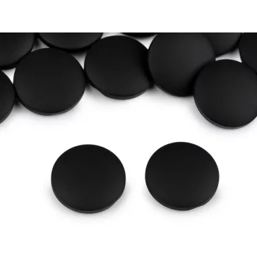   Kabát gomb, zakógomb - bársony hatású 21,8, 25,4 és 30,4 mm - 18 (48") fekete (100 db-os csomagolás)