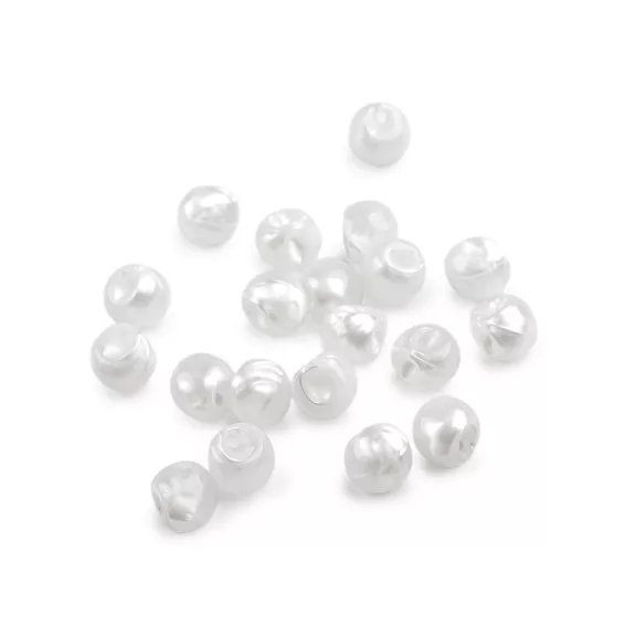 Varrható gyöngy / gomb Ø10 mm - 1 fehér (60 db-os csomagolás) Varrható gyöngy / gomb Ø10 mm - 1 fehér (60 db-os csomagolás)