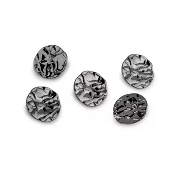   Fém dizájn gomb Ø 29 mm - 3 nikkel fekete (25 db-os csomagolás)