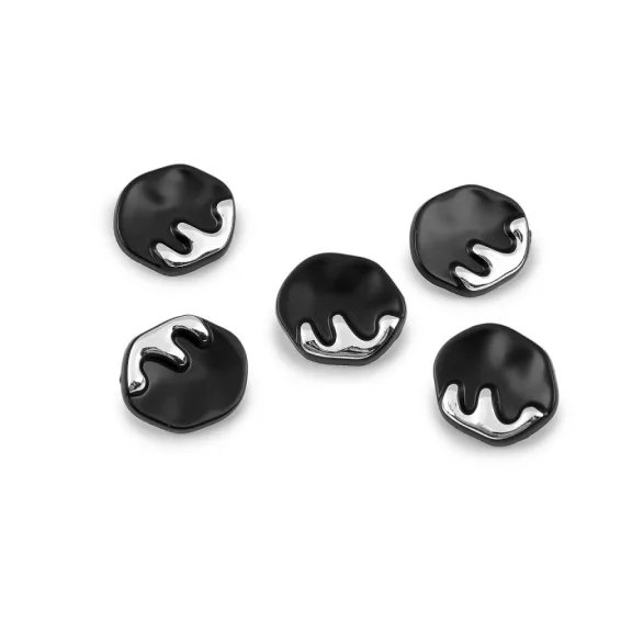 Fém gomb dizájn Ø 23 mm - 1 fekete ezüst (25 db-os csomagolás) Fém gomb dizájn Ø 23 mm - 1 fekete ezüst (25 db-os csomagolás)