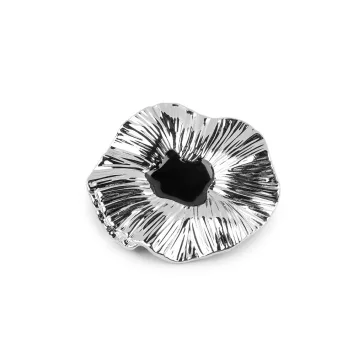   Dizájnos fémgomb 47 mm-es - 1 nikkel fekete (18 db-os csomagolás)