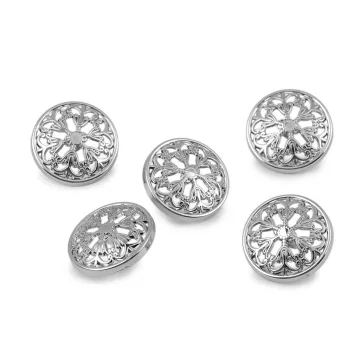   Filigrán fém gomb mérete ø 22,5 és 25 mm - 4 (40") nikkel (50 db-os csomagolás)