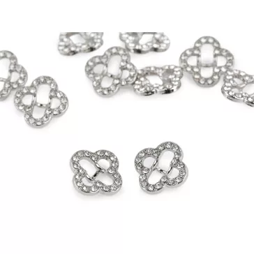   Fém strasszgomb méret 11,5; 15 mm - 1 (18") crystal (10 db-os csomagolás)