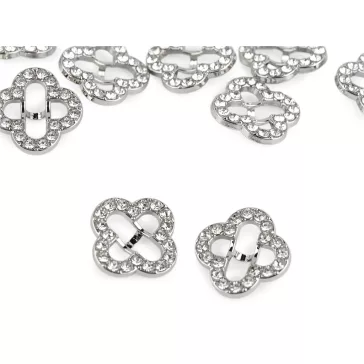   Fém strasszgomb méret 11,5; 15 mm - 2 (24") crystal (10 db-os csomagolás)