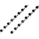 Kristály strasszlánc szélessége 2,9 mm - 5 jet ezüst (9 m-es csomagolás) Kristály strasszlánc szélessége 2,9 mm - 5 jet ezüst (9 m-es csomagolás)
