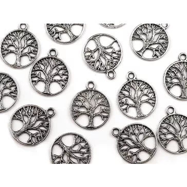 Medál életfa Ø20mm - platina (500 db-os csomagolás)