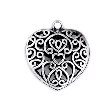   Medál SZÍV 30x30mm - platina patinával
130233 210829 130265 130268 130308 (10 db-os csomagolás)