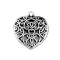 Medál SZÍV 30x30mm - platina patinával 130233 210829 130265 130268 130308 (1 db-os csomagolás)