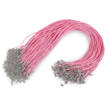   Fonott zsinór alap delfinkapoccsal hossza 45 cm - 12 rózsaszín (50 db-os csomagolás)