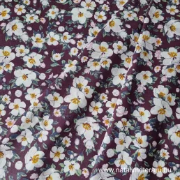 Fehér apró virágos pamutvászon