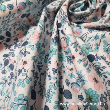   Small floral-patterned cotton percale / fine cotton fabric in pastel colours