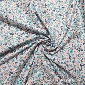   Small floral-patterned cotton percale / fine cotton fabric in pastel colours