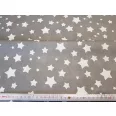 Grey, white csillagos cotton percale-fine cotton fabric