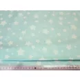 Mint on a background white star cotton percale