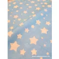 White star light blue on a background cotton percale