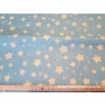 White star light blue on a background cotton percale