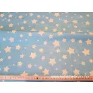 White star light blue on a background cotton percale