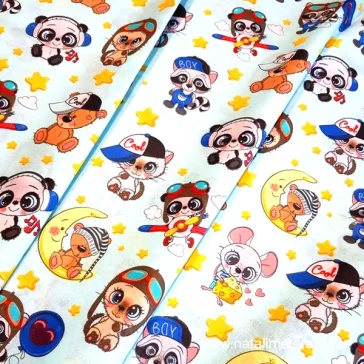 Tiny animals fiuknak premium cotton percale