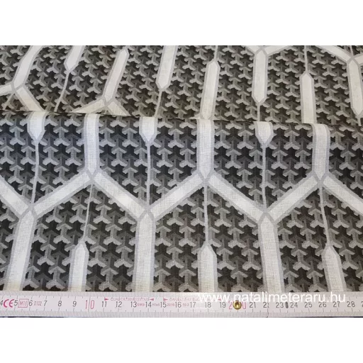 Szürke geometriai mintás pamutvászon