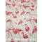 Flamingó fehér alapon designer pamut perkál-finom pamutvászon