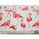 Flamingó fehér alapon designer pamut perkál-finom pamutvászon Flamingó fehér alapon designer pamut perkál-finom pamutvászon