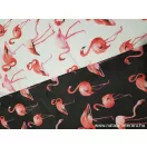 Flamingó fehér alapon designer pamut perkál-finom pamutvászon Flamingó fehér alapon designer pamut perkál-finom pamutvászon