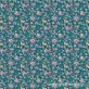 türkizzöld színes lepke-virágos pamutvászon