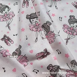   Pici balerina halvány rózsaszín alapon pamut perkál 150 cm széles