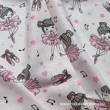   Tiny balerina pale pink on a background cotton percale 150 cm wide