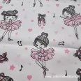   Tiny balerina pale pink on a background cotton percale 150 cm wide