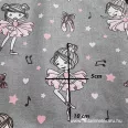 Tiny balerina grey on a background cotton percale