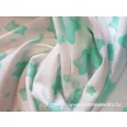 White on a background mint star cotton percale