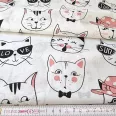 Cheerful cats cotton percale, 150 cm wide