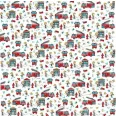   Cheerful firefighters on white background cotton percale, 150 cm wide