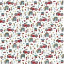 Cheerful firefighters on white background cotton percale, 150 cm wide