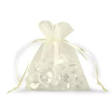   Organza ajándéktasak 9x11 cm - 2 krém világos (10 db-os csomagolás)