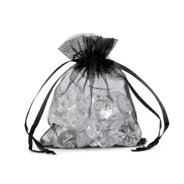   Organza ajándéktasak 9x11 cm - 16 fekete (300 db-os csomagolás)