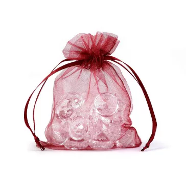   Organza ajándéktasak 9x11 cm - 17 bordó világos (10 db-os csomagolás)