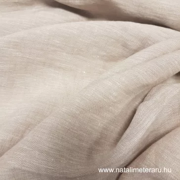   Kőmosott natúr bézs lenvászon 250 cm széles - 1,3 méteres UTOLSÓ DARAB