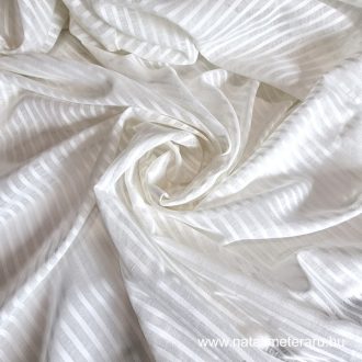 Extra széles, csíkos törtfehér géz len