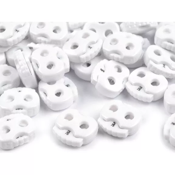 Rugós zsinór szabályozó két lyukkal 15x15 mm kicsik malacka - 2 (101) fehér (10 db-os csomagolás) Rugós zsinór szabályozó két lyukkal 15x15 mm kicsik malacka - 2 (101) fehér (10 db-os csomagolás)