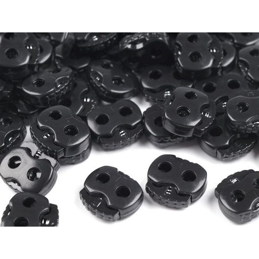 Rugós zsinór szabályozó két lyukkal 15x15 mm kicsik malacka