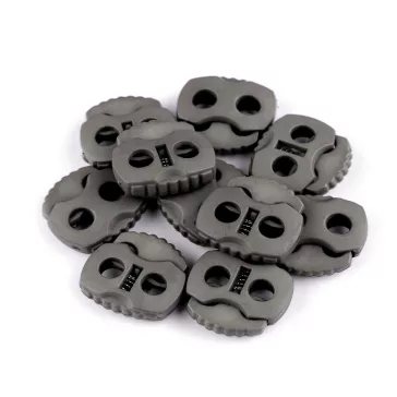   Rugós, zsinór szabályozó, zsinórvég 20x20 mm malacka - 32 szürke (10 db-os csomagolás)