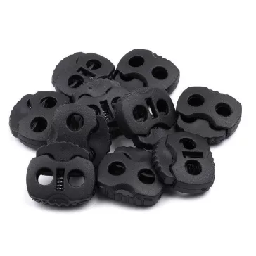   Rugós, zsinór szabályozó, zsinórvég 20x20 mm malacka - 1 fekete (10 db-os csomagolás)