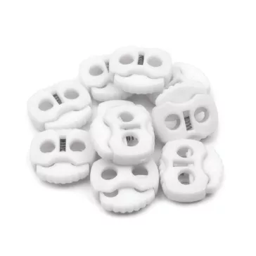   Rugós, zsinór szabályozó, zsinórvég 20x20 mm malacka - 5 fehér (10 db-os csomagolás)