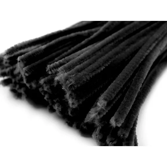Zseníliadrót Ø6 mm hossz kb. 30cm - 11 (A026) fekete (400 db-os csomagolás) Zseníliadrót Ø6 mm hossz kb. 30cm - 11 (A026) fekete (400 db-os csomagolás)